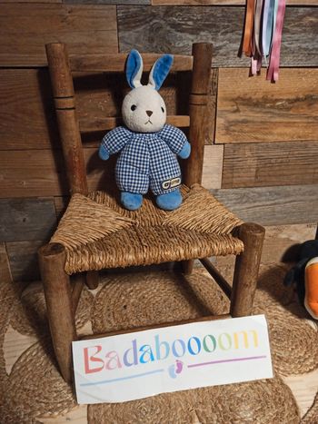 Doudou hochet lapin ajena vintage