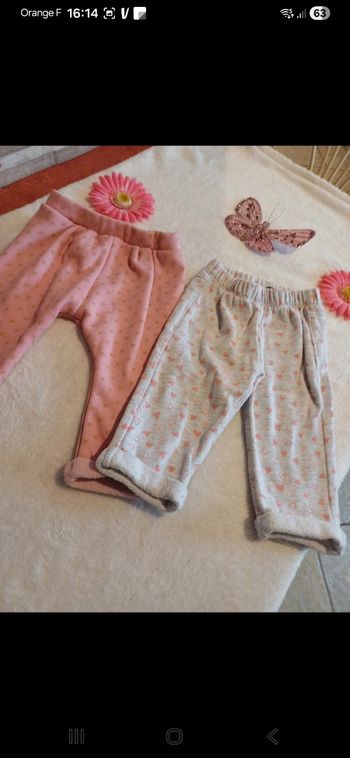 Lot de 2 pantalons bébé taille 6 mois