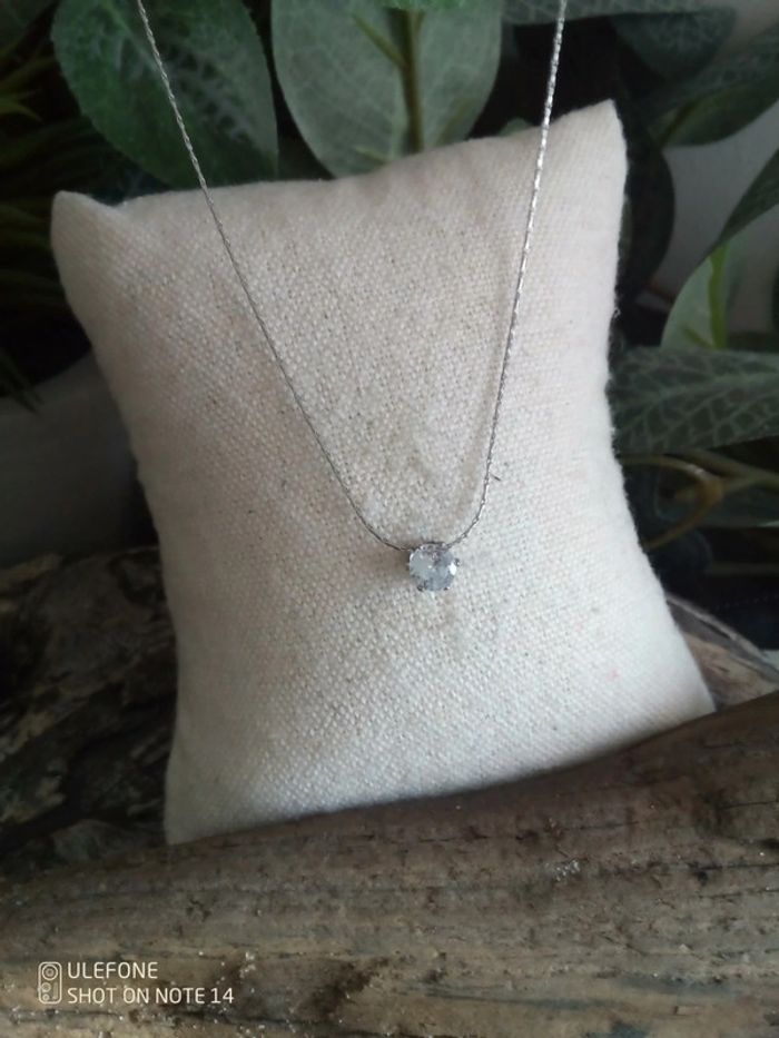 Collier argenté zircon - photo numéro 2