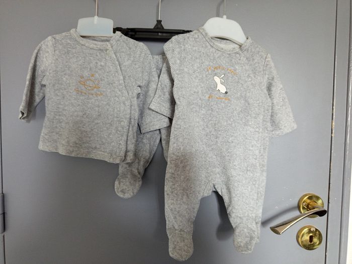 Lot pyjama velours 1 mois