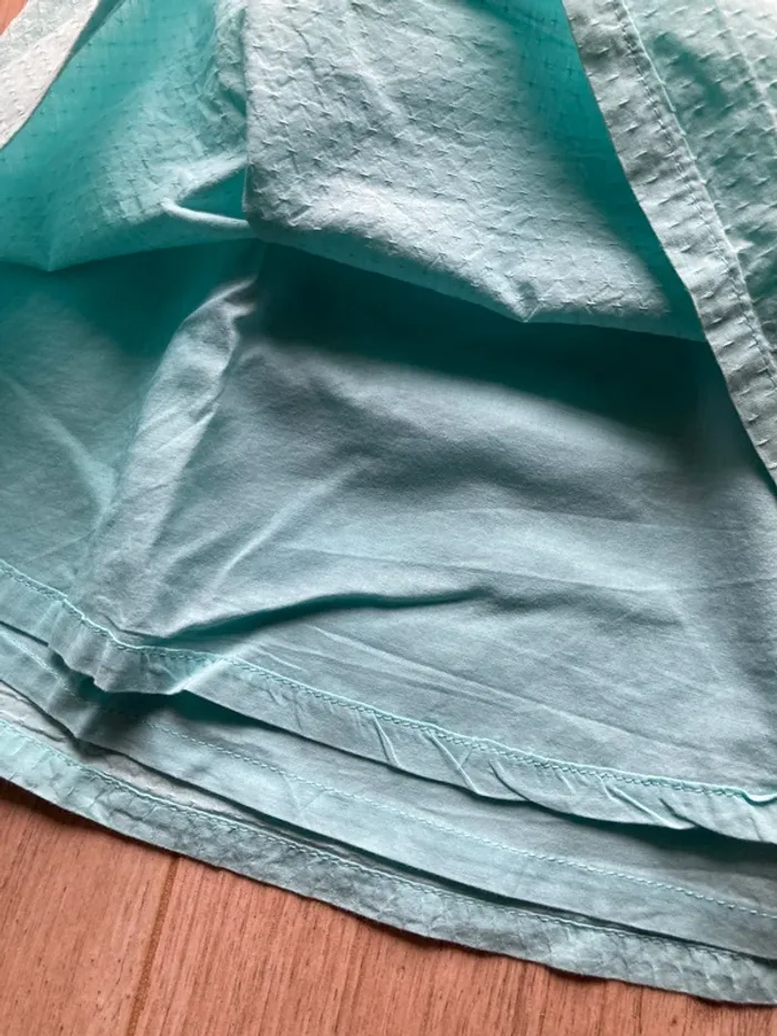 Robe turquoise à pompons 6 mois - photo numéro 3