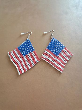 Boucles d'oreilles drapeau Usa