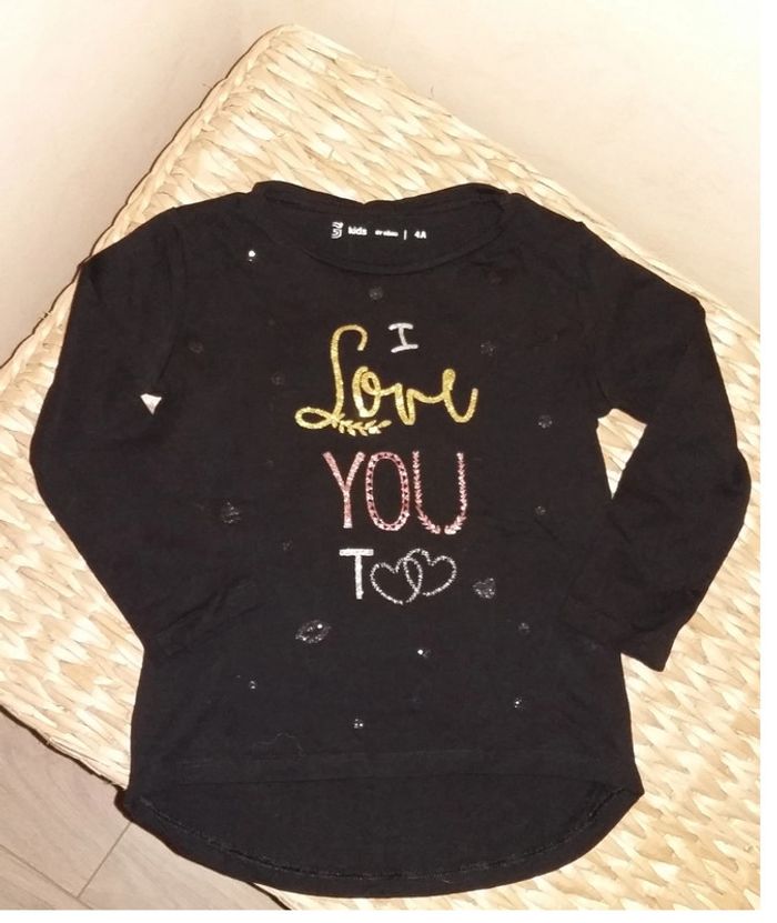 tee-shirt gémo "I love you" 4 ans NEUF jamais porté - photo numéro 2