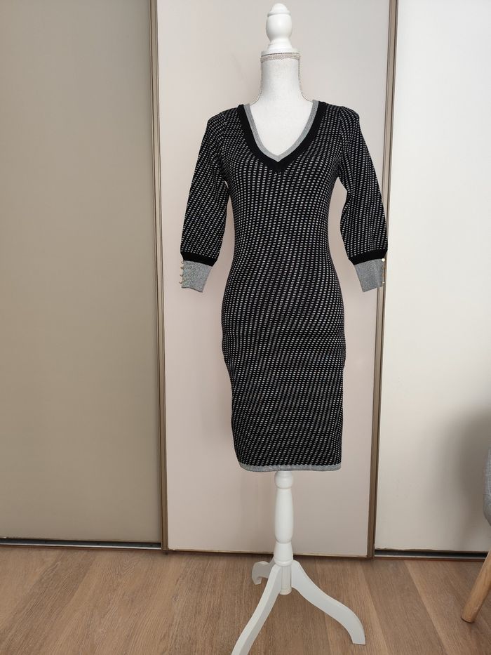 Robe neuve Morgan taille 36 maille noire et argentée automne hiver