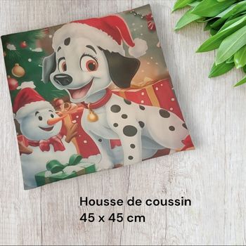 Housse de coussin noel dalmatiens