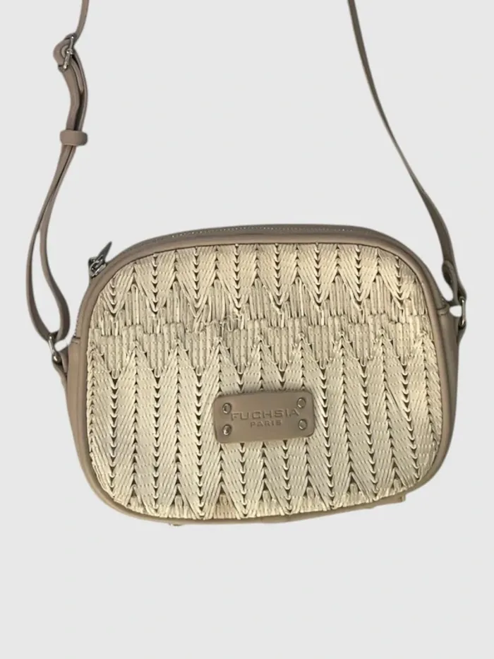 Fuchsia Paris beige purse sac à main