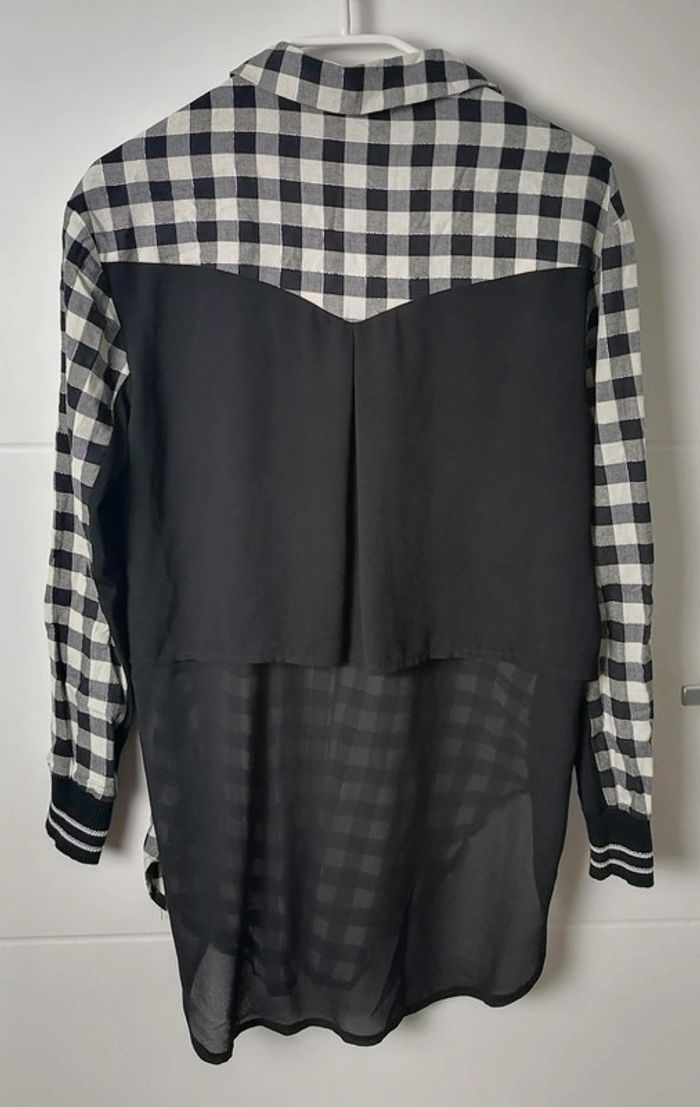 Chemise longue carreaux noir blanc Taille S La Mode est à Vous - photo numéro 11