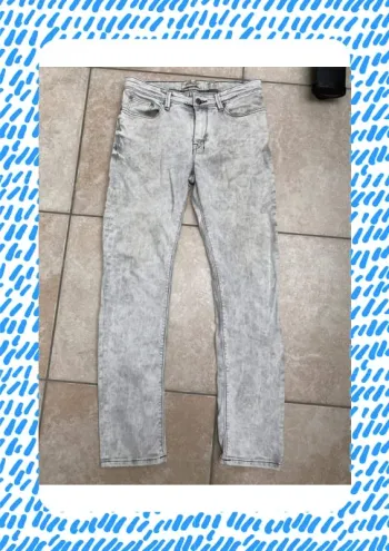 Jean slim fit Celio 40 blanc gris clair