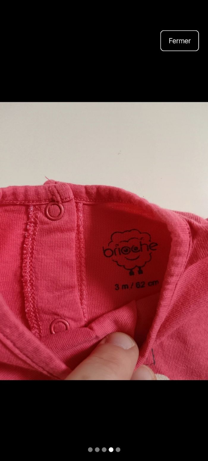 Polo rose chat à lunettes noeud 3 mois - photo numéro 4