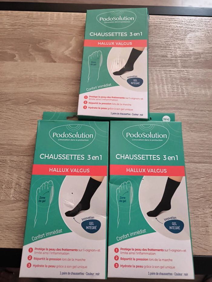 Lot de 3 paires de chaussettes 3 en 1 neuve podosolution
