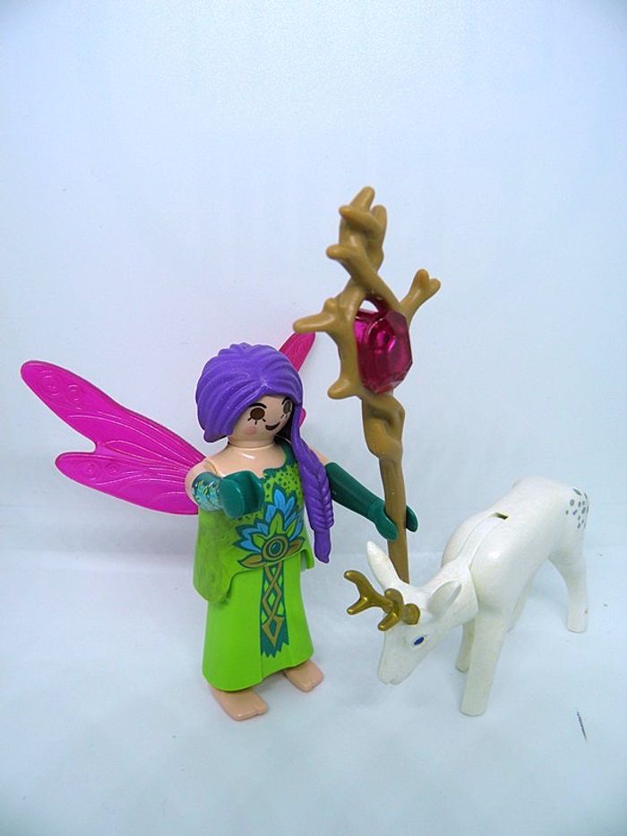 Playmobil 5370 Fée ailée avec Chevreuil Blanc complet + boîte - photo numéro 2