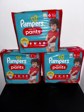 Trio- Pack De 96 Couches Pampers Baby-Dry Pants Neuf Dans L’emballage  ( Format XXL ).