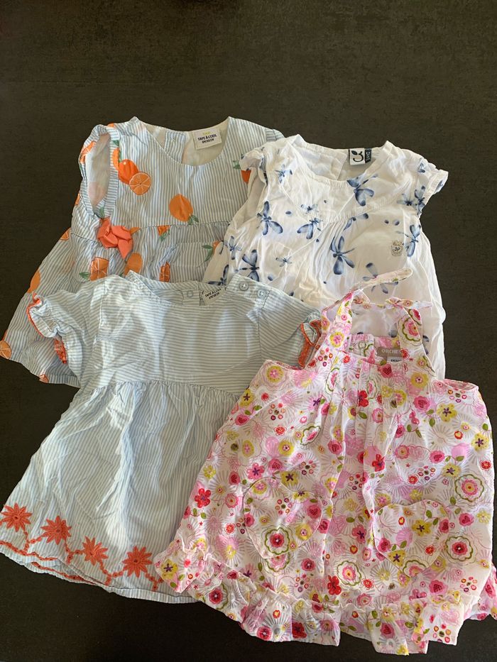 Lot de 4 robes été fille 6 mois