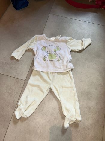 Pyjama velours 2 pièces, 6 mois
