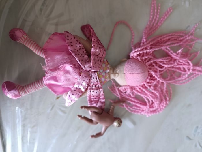 Poupée fée chiffon 27 cm + un animal playmobil offert - photo numéro 2