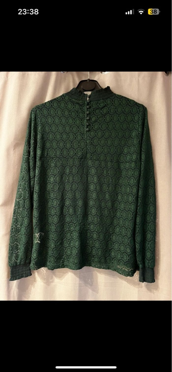 Haut effet dentelle vert sapin - Pimkie - photo numéro 2