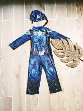 💫Déguisement /costume avec cagoule Captain America Marvel Avengers pour enfant
