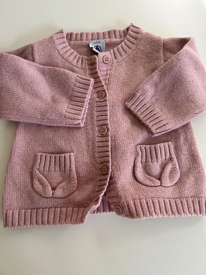 Gilet petit bateau mauve