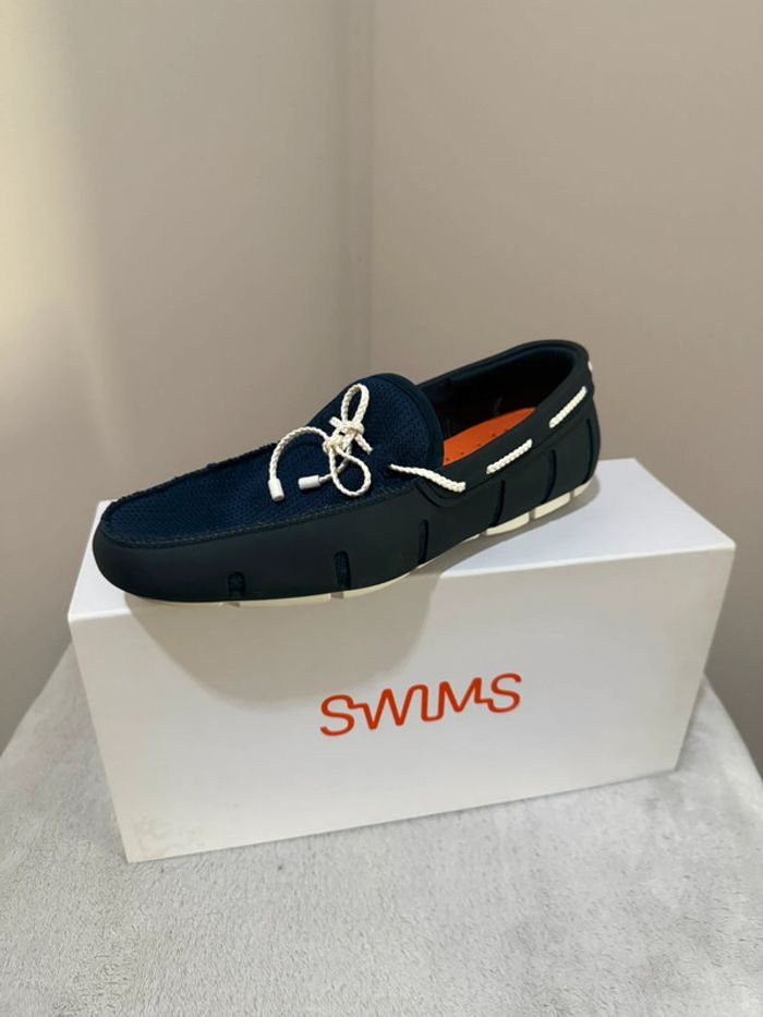Swims - Mocassins, Bleu marine, blanche, Taille 41