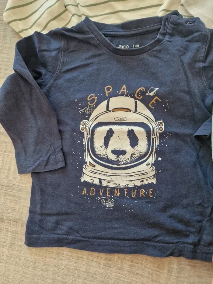 Lot de 5 T-shirt ML 18 mois - photo numéro 2