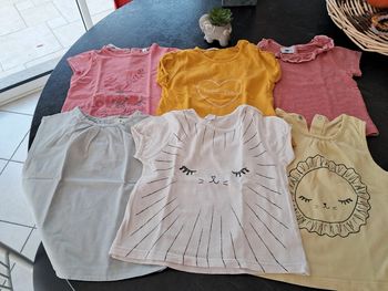 6 T-shirts manches courtes  - 12 mois - TAO, Petit Bateau, etc
