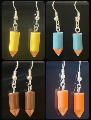 Lot de 4 paires de boucles d’oreilles crayon neuf