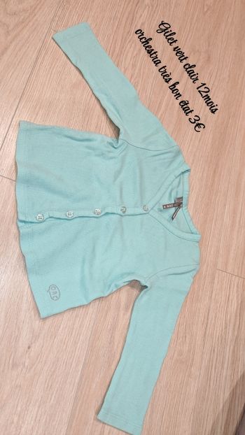 Gilet vert clair 12mois orchestra 