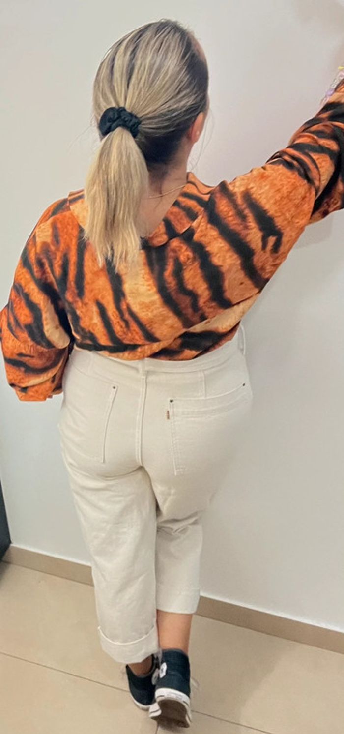Chemise Large Mango Imprimée Zébré Taille L’ - photo numéro 7