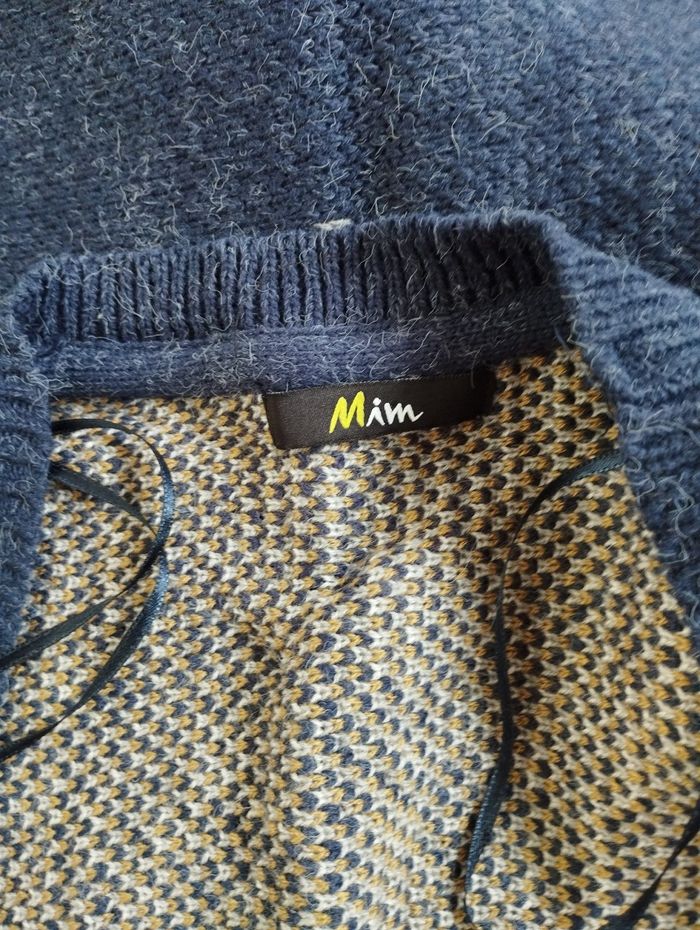 Poncho jacquard bleu - Mim - T.M - Neuf - photo numéro 7
