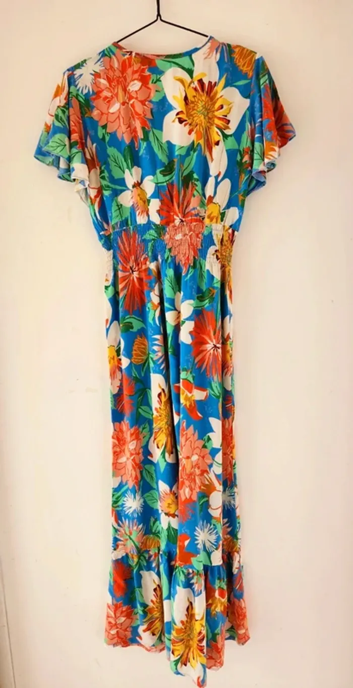 Robe bleu à fleurs XL/XXL - photo numéro 3