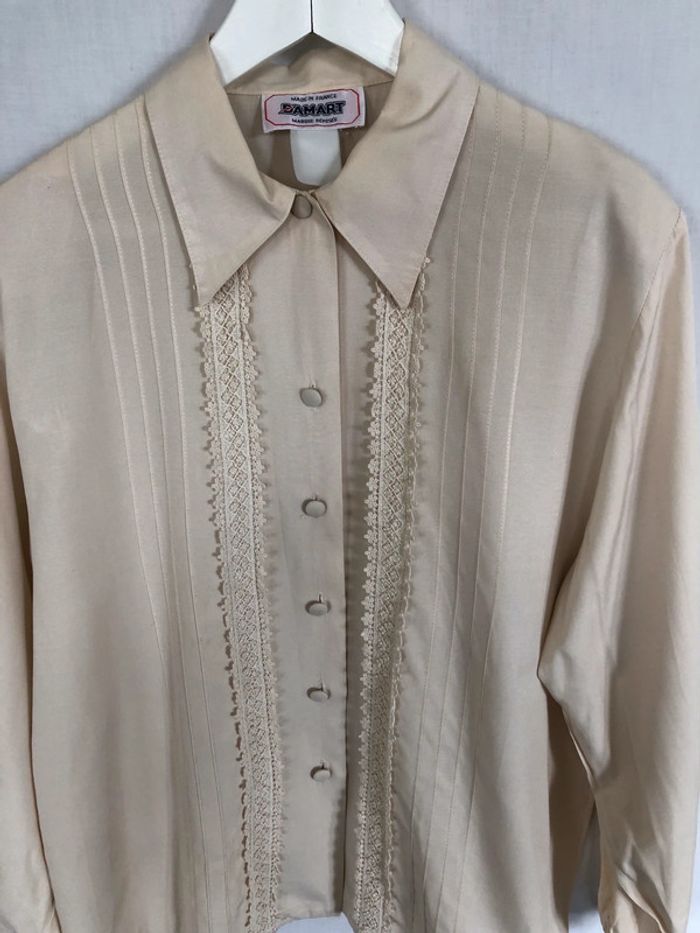 Chemise vintage crème à guipures 48 Damart très bon état - photo numéro 12