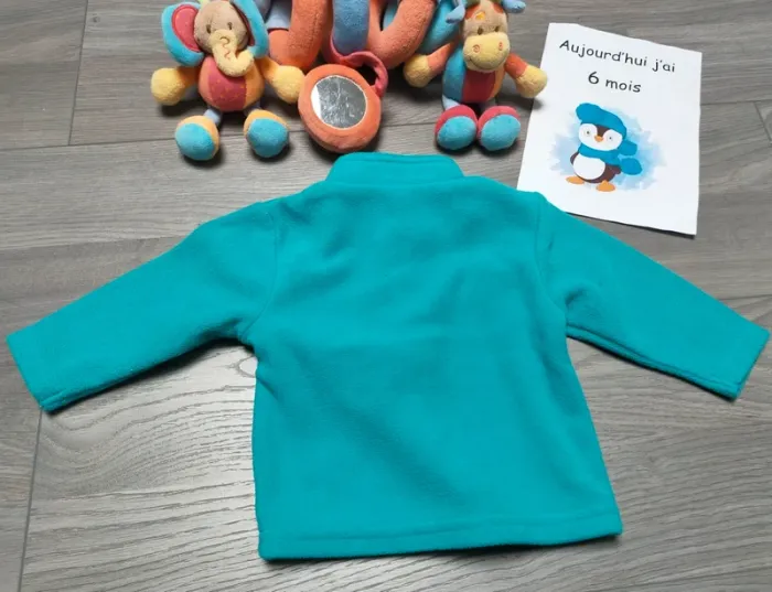 Pull polaire turquoise mixte 6 mois Kitchoun - photo numéro 5