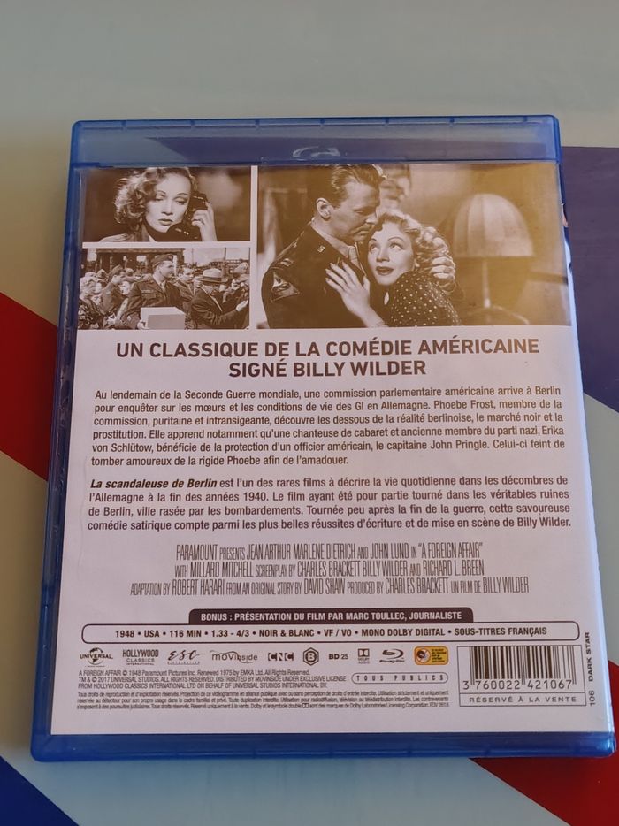 Blu Ray La Scandaleuse de Berlin (Marlene Dietrich, Jean Arthur, Billy Wilder) - photo numéro 2