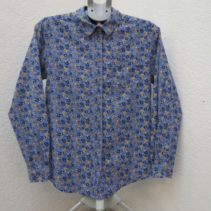 🌼 Chemise à fleurs Springfield – Bleu vintage & motifs floraux 🌼