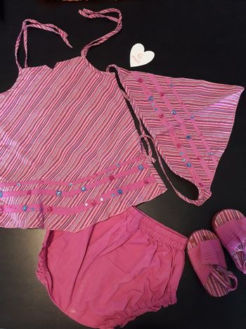 Ensemble rose à rayures 6 mois
