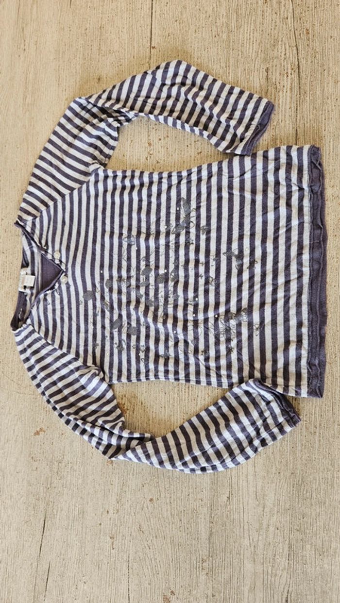 Blouse légère à manches longues mauve et grise, Orchestra, 6 ans - photo numéro 3
