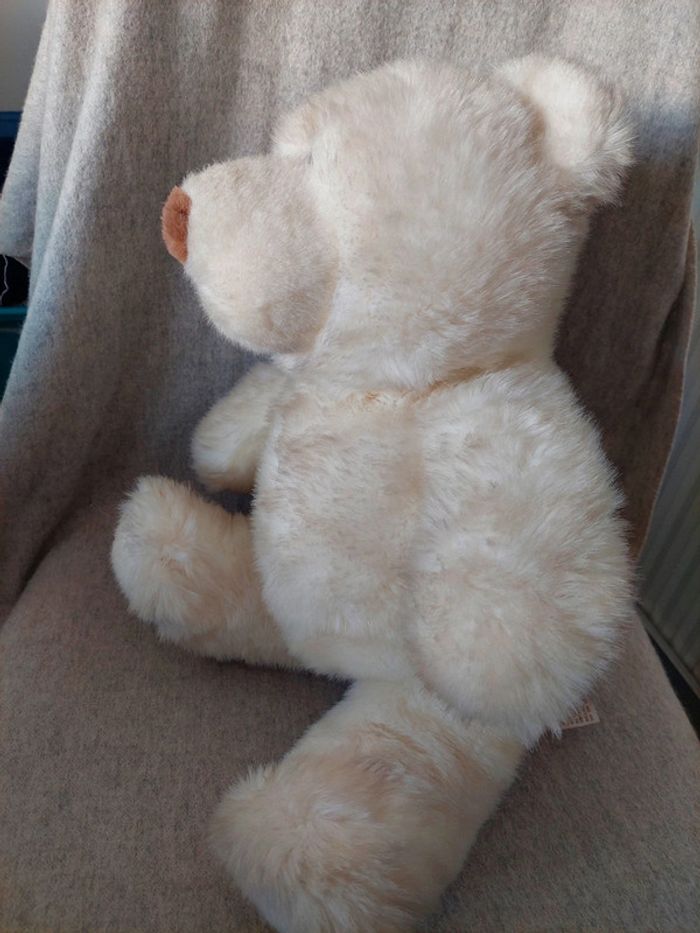 Gund - gros nounours ours en peluche blanc - photo numéro 7
