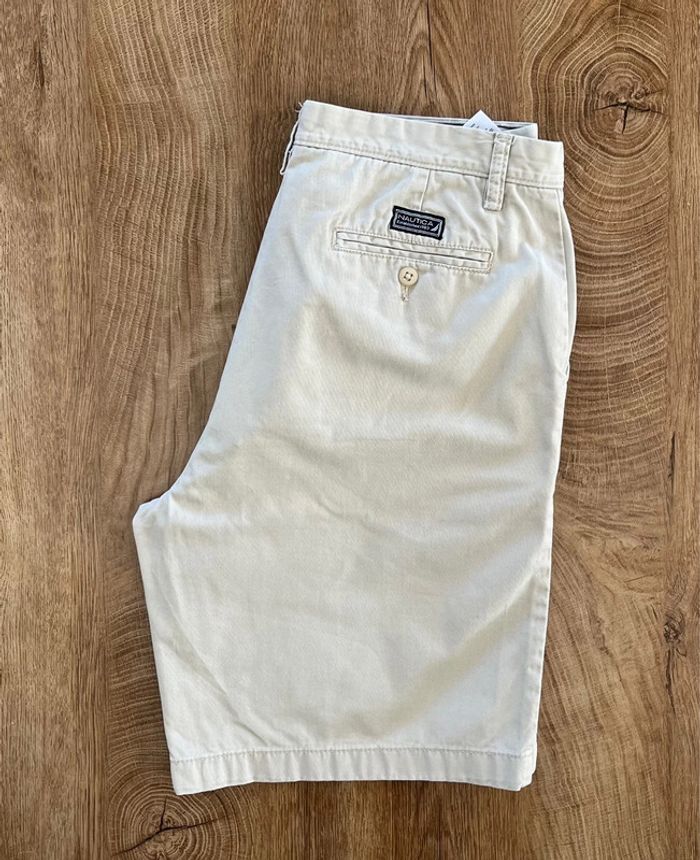 Short chino crème Nautica pour homme, taille W 34 (44 taille française) - photo numéro 3
