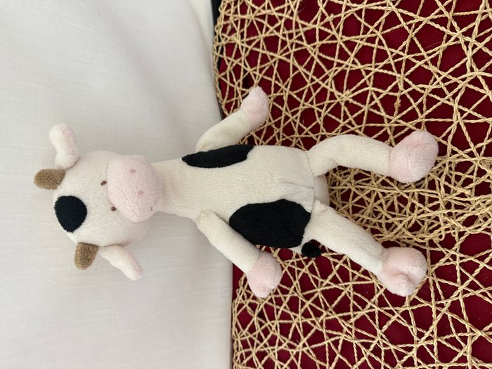 doudou vache blanche , noir - photo numéro 5