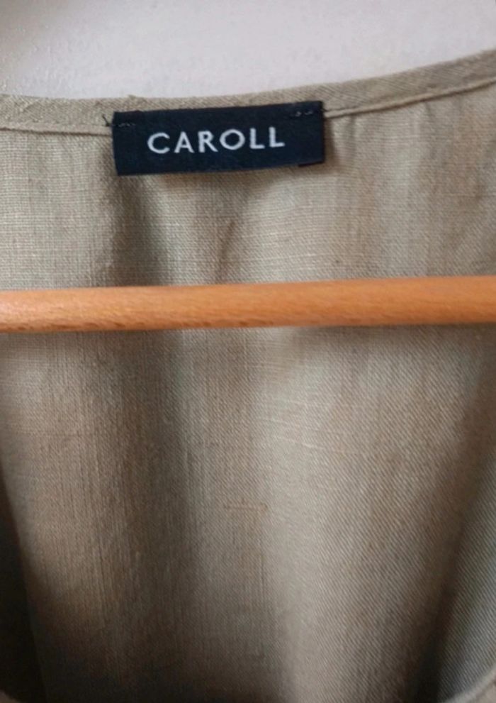 Robe Caroll 100% lin kaki t.42 - photo numéro 4