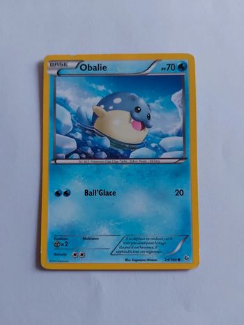 🃏 Carte Pokemon 2014  PV70 - Obalie - n° 363 Pokemon clap clap