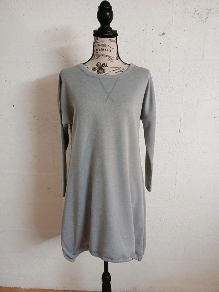 🖤 Robe sweat gris pailleté Urban by Venca – Taille M – Très bon état