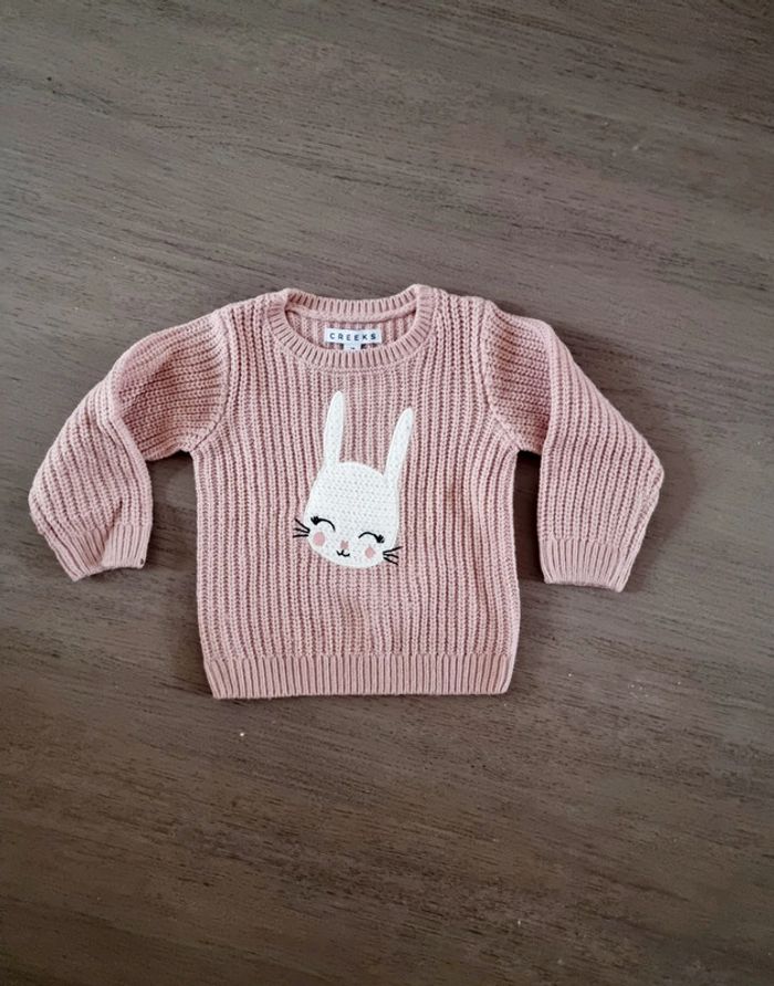 Pull maille motif lapin