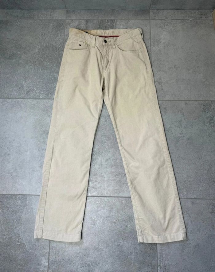 Pantalon Tommy Hilfiger en velours côtelé beige W30 L32 - photo numéro 2