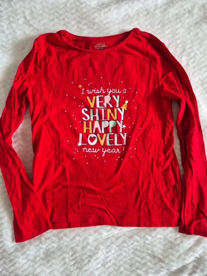 Tee-shirt manches longues Noël 10 ans