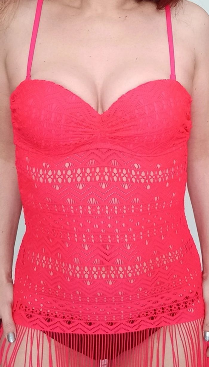 Haut push up / robe de bain frangée taille 36 - photo numéro 4