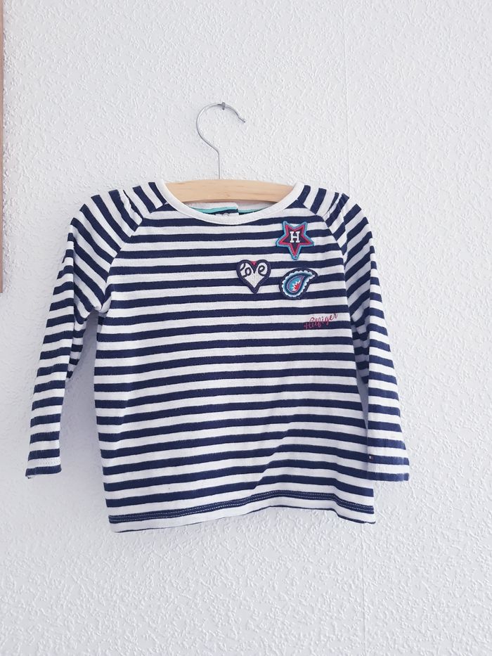 Tommy Hilfiger - Tee-shirt manches longues - Marinière (18 mois) - photo numéro 2