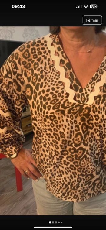 Blouse léopard manches longues coton