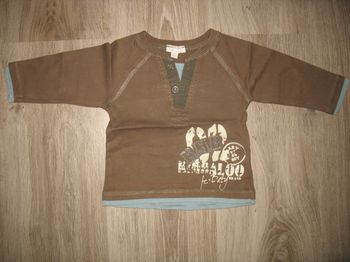 TEE SHIRT ML MARRON BÉBÉ GARÇON "KIMBALOO by LA HALLE" - 12 MOIS - n°01