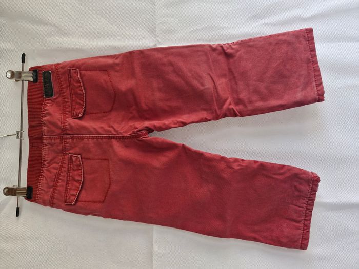 Pantalon 18 mois Obaïbi Rouge brique genoux renforcés - photo numéro 4